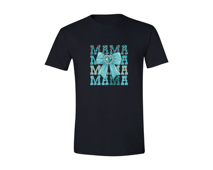 brand:Generic|color:Black|Trendy Mama Leopard Print Bow 3 Graphic T-Shirt