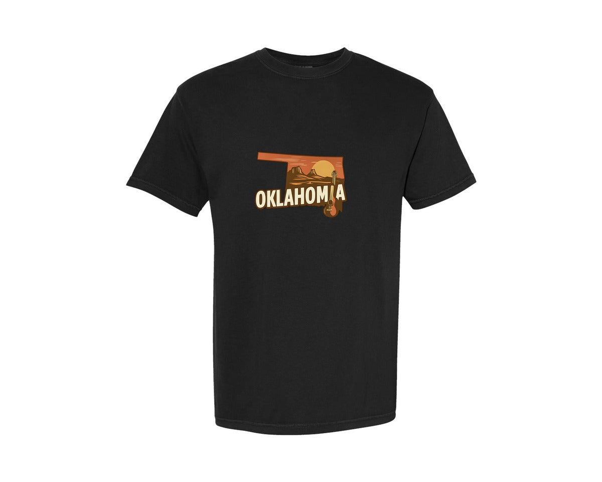 brand:Comfort Colors|color:Black|Oklahoma State Map Graphic T-Shirt