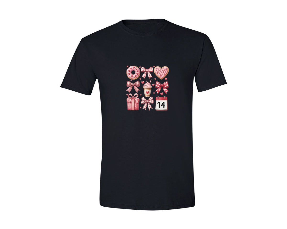 brand:Generic|color:Black|Valentines Day Coquette Love Graphic T-Shirt