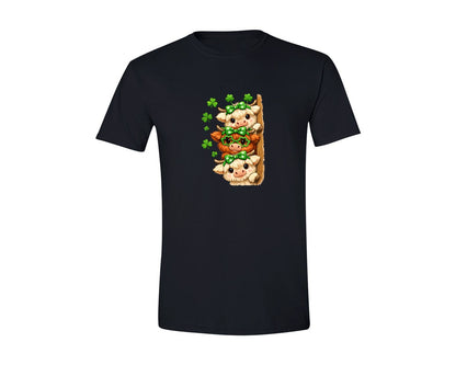 brand:Generic|color:Black|Cute St Patricks Day Highland Cow 2 Graphic T-Shirt
