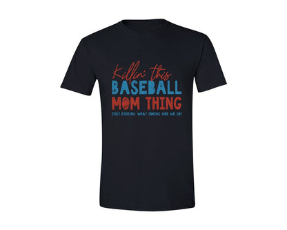 brand:Generic|color:Black|Funny Baseball Mom Thing Graphic T-Shirt
