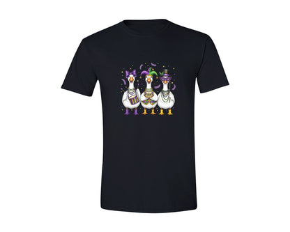 brand:Generic|color:Black|Mardi Gras Carnival Goose Graphic T-Shirt