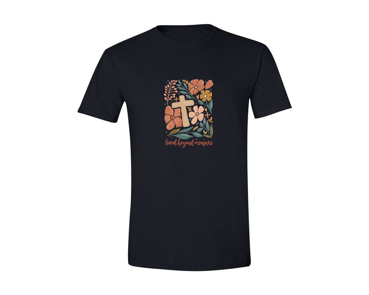 brand:Generic|color:Black|Loved Beyond Measure Christian 6 Graphic T-Shirt