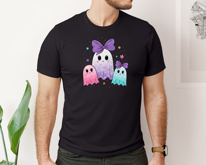 brand:Bella Canvas|color:Black|Iridescent Ghost Graphic T-Shirt