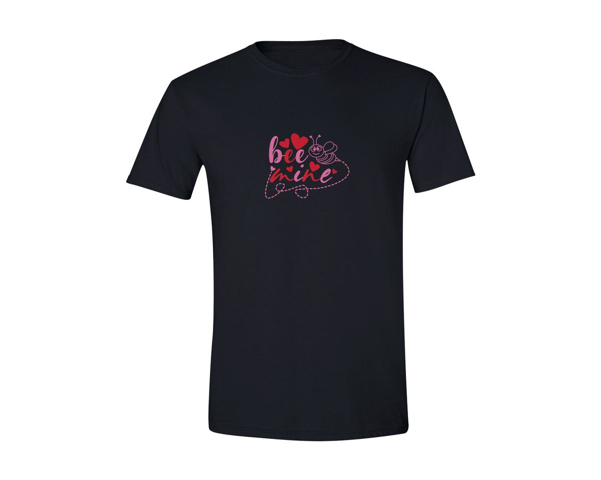 brand:Generic|color:Black|Valentines Day Funny Bee Mine Graphic T-Shirt