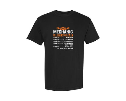 brand:Comfort Colors|color:Black|Mechanic Hourly Rete T Shirt Design Graphic T-Shirt