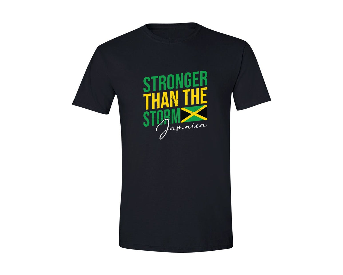 brand:Generic|color:Black|Stronger Than The Storm Jamaica Shirt Graphic T-Shirt
