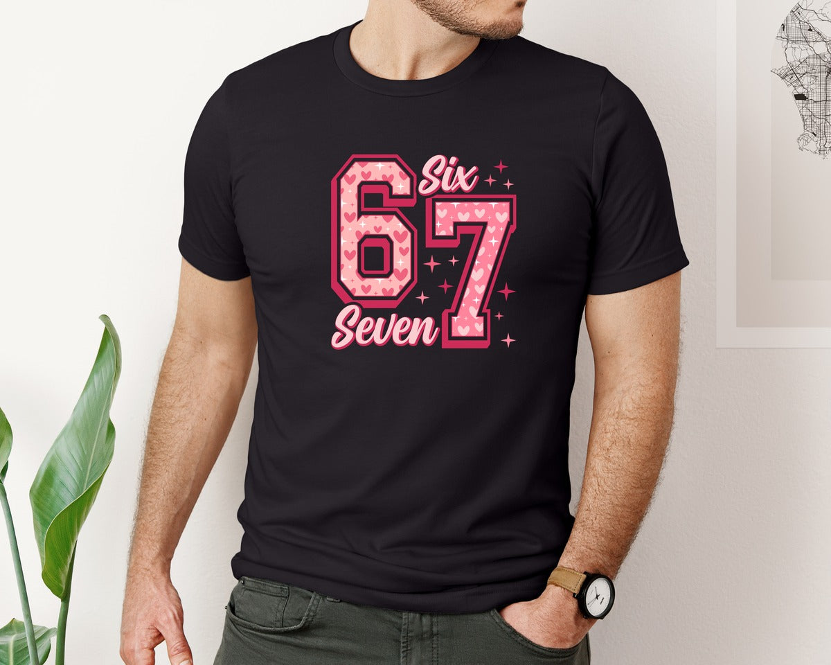 brand:Bella Canvas|color:Black|6 7 Funny Valentine Six Seven Graphic T-Shirt