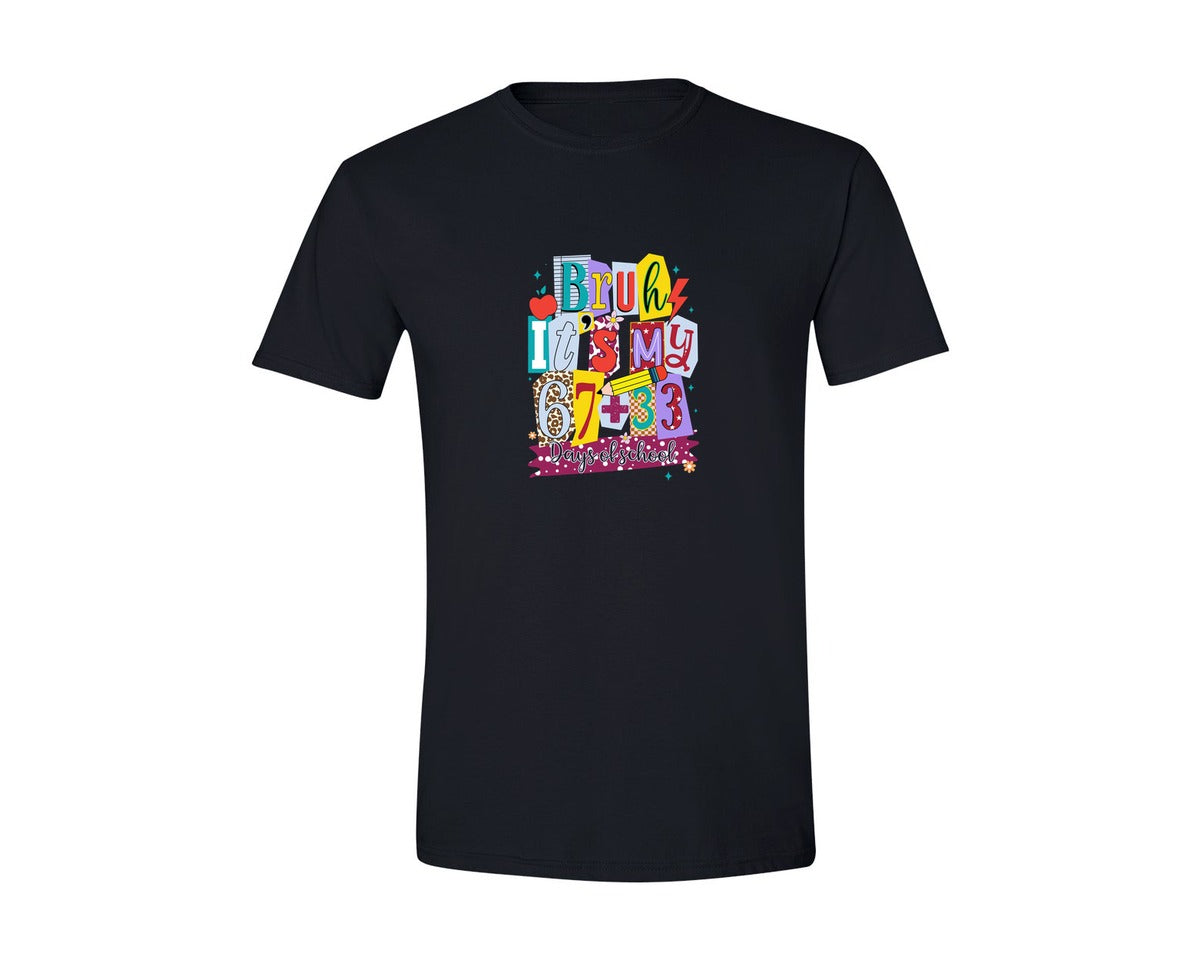 brand:Generic|color:Black|Retro 100 Days Of School Pngteacher Graphic T-Shirt
