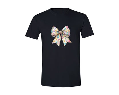 brand:Generic|color:Black|Easter Egg Coquette Bow Graphic T-Shirt