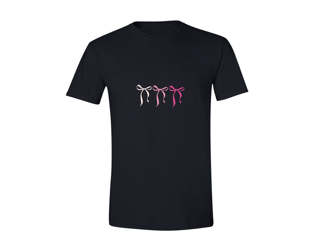 brand:Generic|color:Black|Cute Pink Bows Coquette Bow Design Graphic T-Shirt