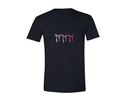 brand:Generic|color:Black|Cute Pink Bows Coquette Bow Design Graphic T-Shirt