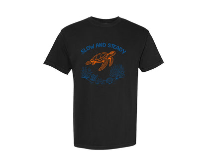 brand:Comfort Colors|color:Black|Slow And Steady T Shirt Design Graphic T-Shirt