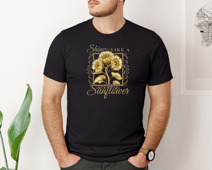 brand:Bella Canvas|color:Black|Vintage Flower Sunflower Graphic T-Shirt