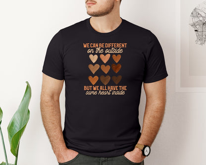 brand:Bella Canvas|color:Black|Black History Melanin Heart Design Graphic T-Shirt
