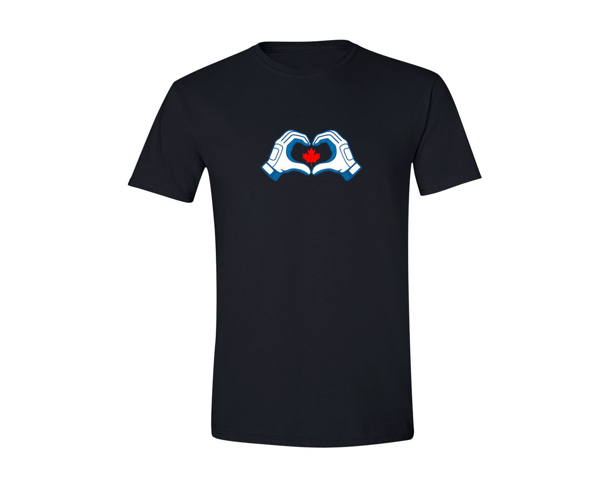 brand:Generic|color:Black|Blue Jays Fan Canada Flag Baseball Graphic T-Shirt