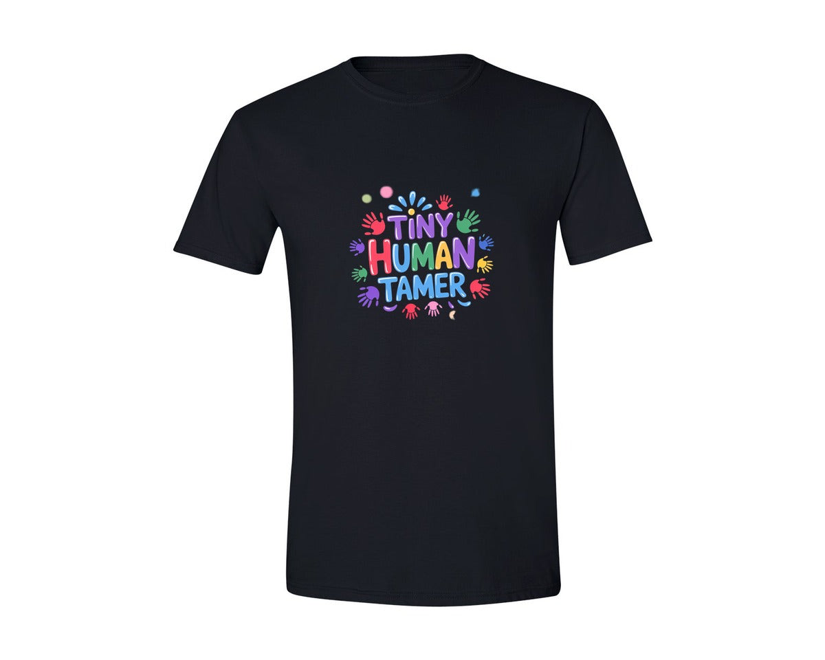 brand:Generic|color:Black|Tiny Human Tamer Daycare Provider Graphic T-Shirt