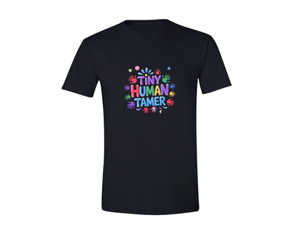 brand:Generic|color:Black|Tiny Human Tamer Daycare Provider Graphic T-Shirt