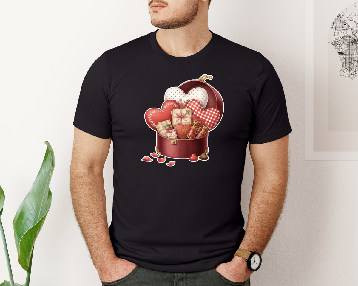 brand:Bella Canvas|color:Black|90S Valentines Day Sticker Graphic T-Shirt