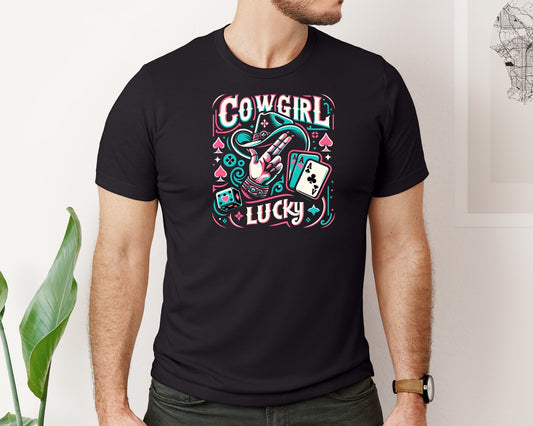 Cowgirl Lucky Western Graphic T-Shirt