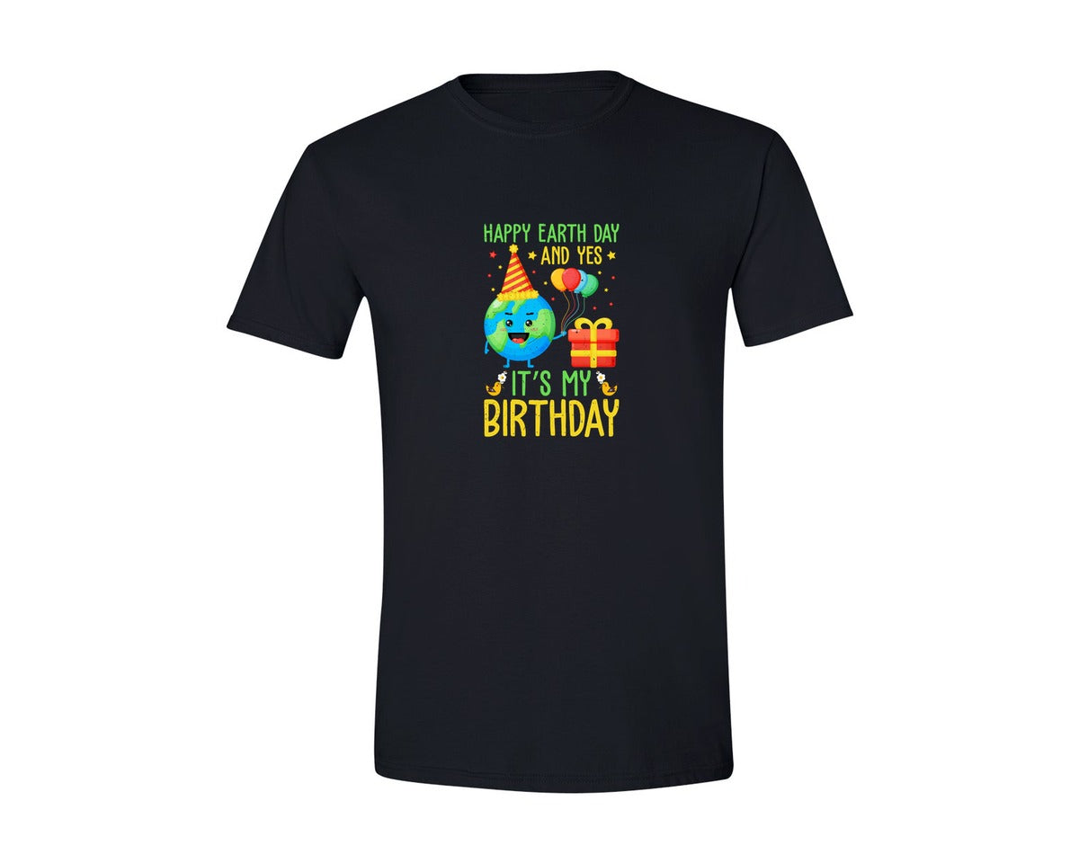brand:Generic|color:Black|Happy Earth Day Birth Day T Shirt Graphic T-Shirt