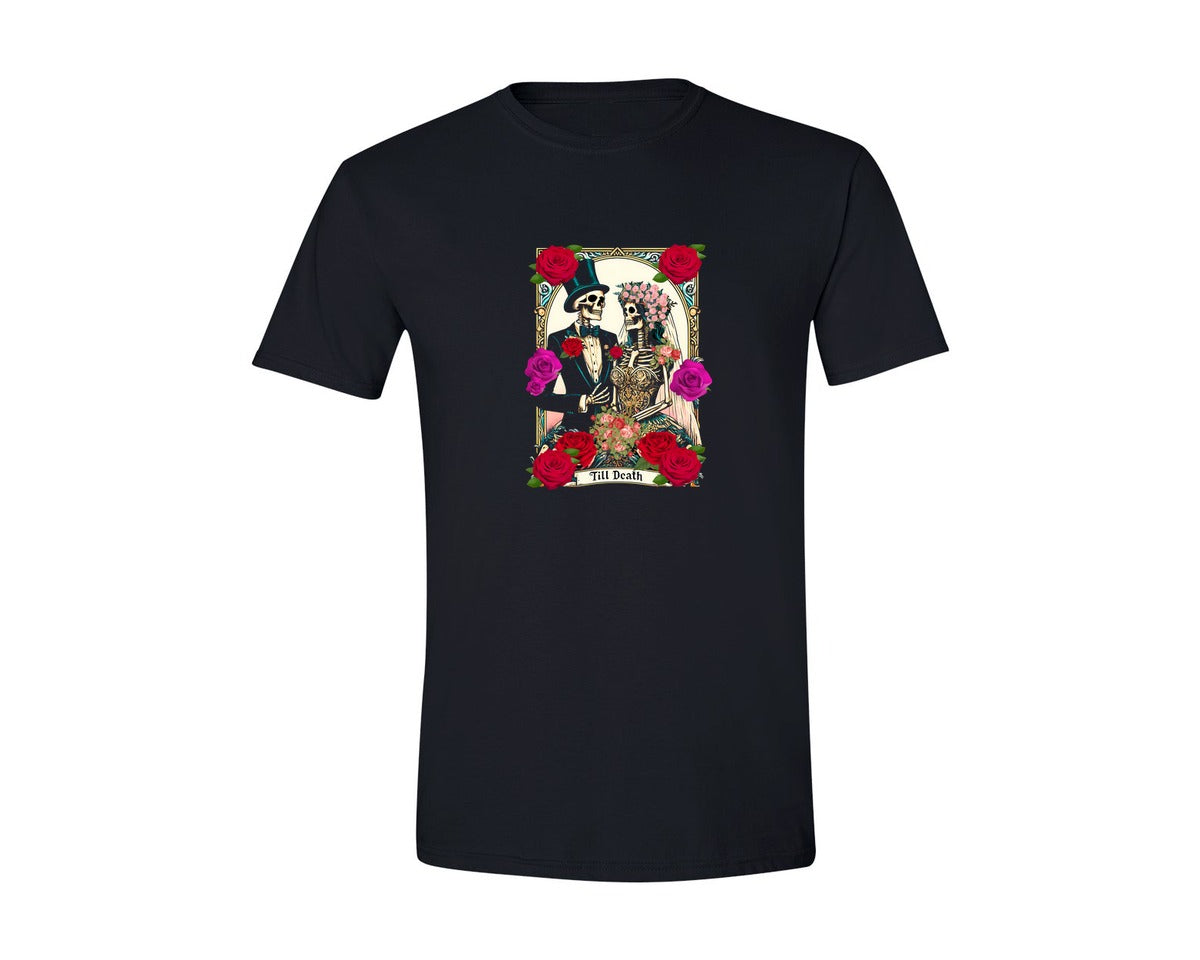 brand:Generic|color:Black|Gothic Wedding Tarot Card Wedding Graphic T-Shirt