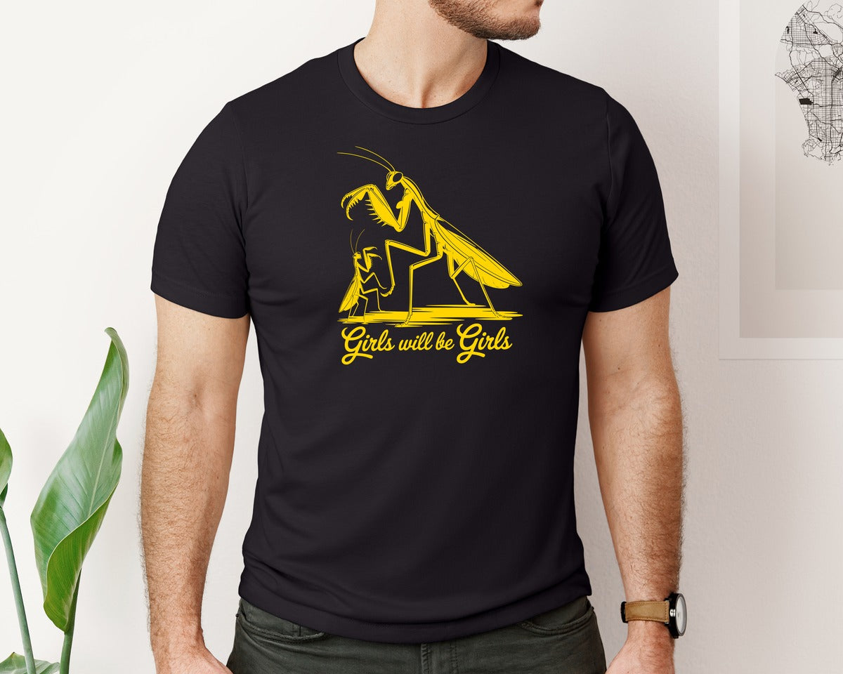 brand:Bella Canvas|color:Black|Girls Will Be Girls Shirt Graphic T-Shirt