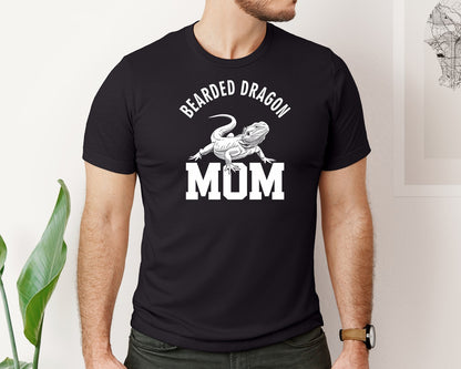 brand:Bella Canvas|color:Black|Bearded Dragon Mom Reptile Lizard Lover Graphic T-Shirt