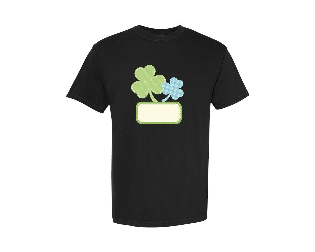 brand:Comfort Colors|color:Black|St Patricks Day Shamrock Label Graphic T-Shirt