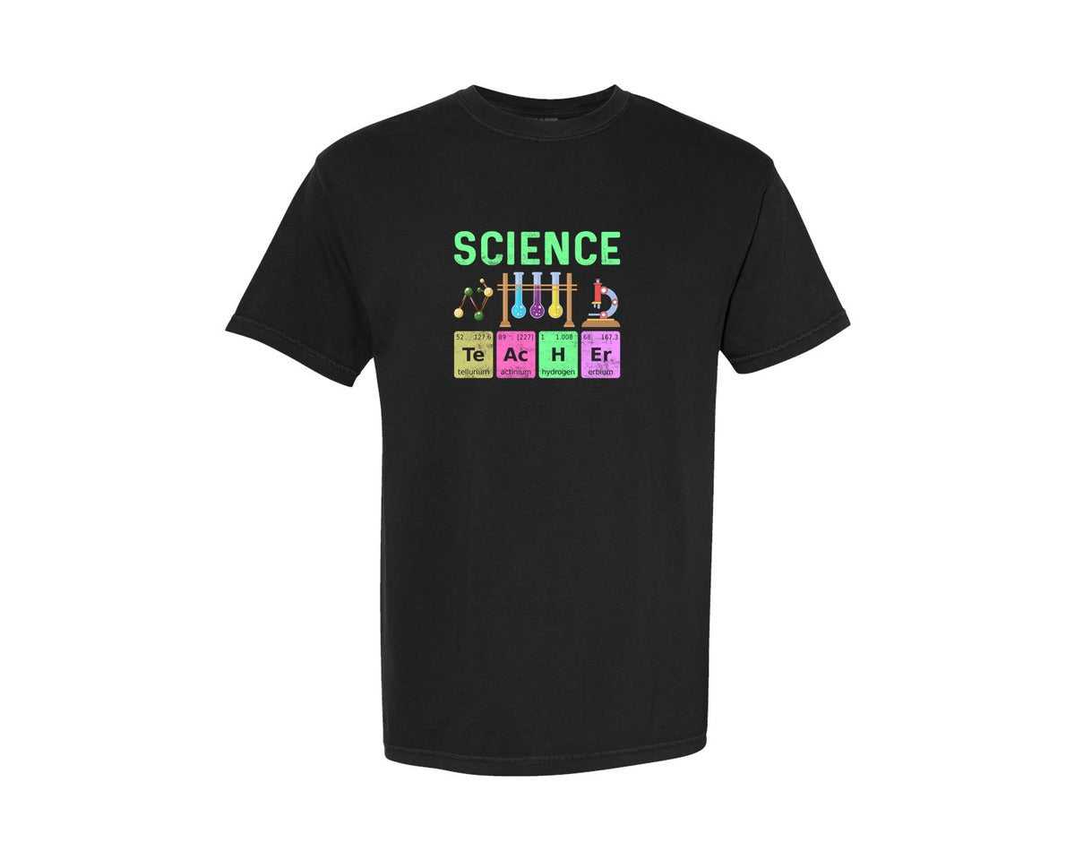 brand:Comfort Colors|color:Black|Science Teacher T Shirt Graphic T-Shirt