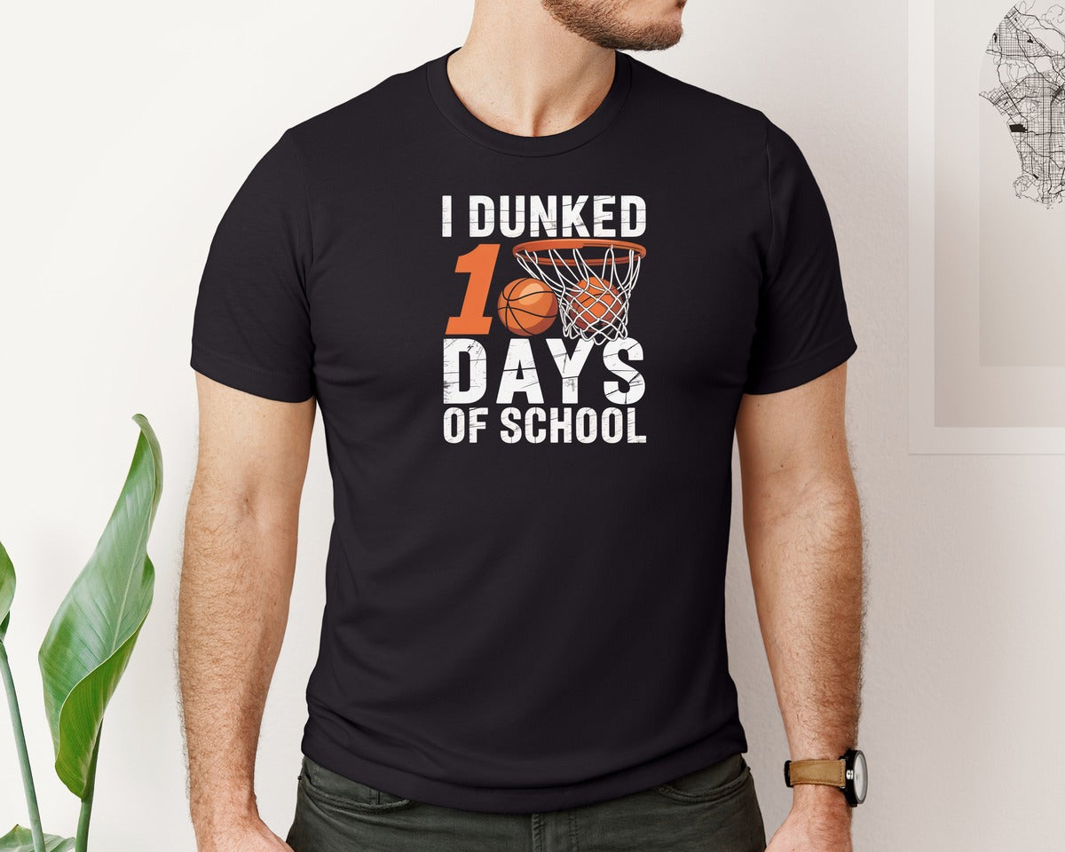 brand:Bella Canvas|color:Black|I Dunked 100 Days Of School 4 Graphic T-Shirt