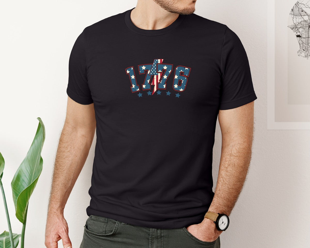 brand:Bella Canvas|color:Black|1776 Vintage 4Th Of July Graphic T-Shirt