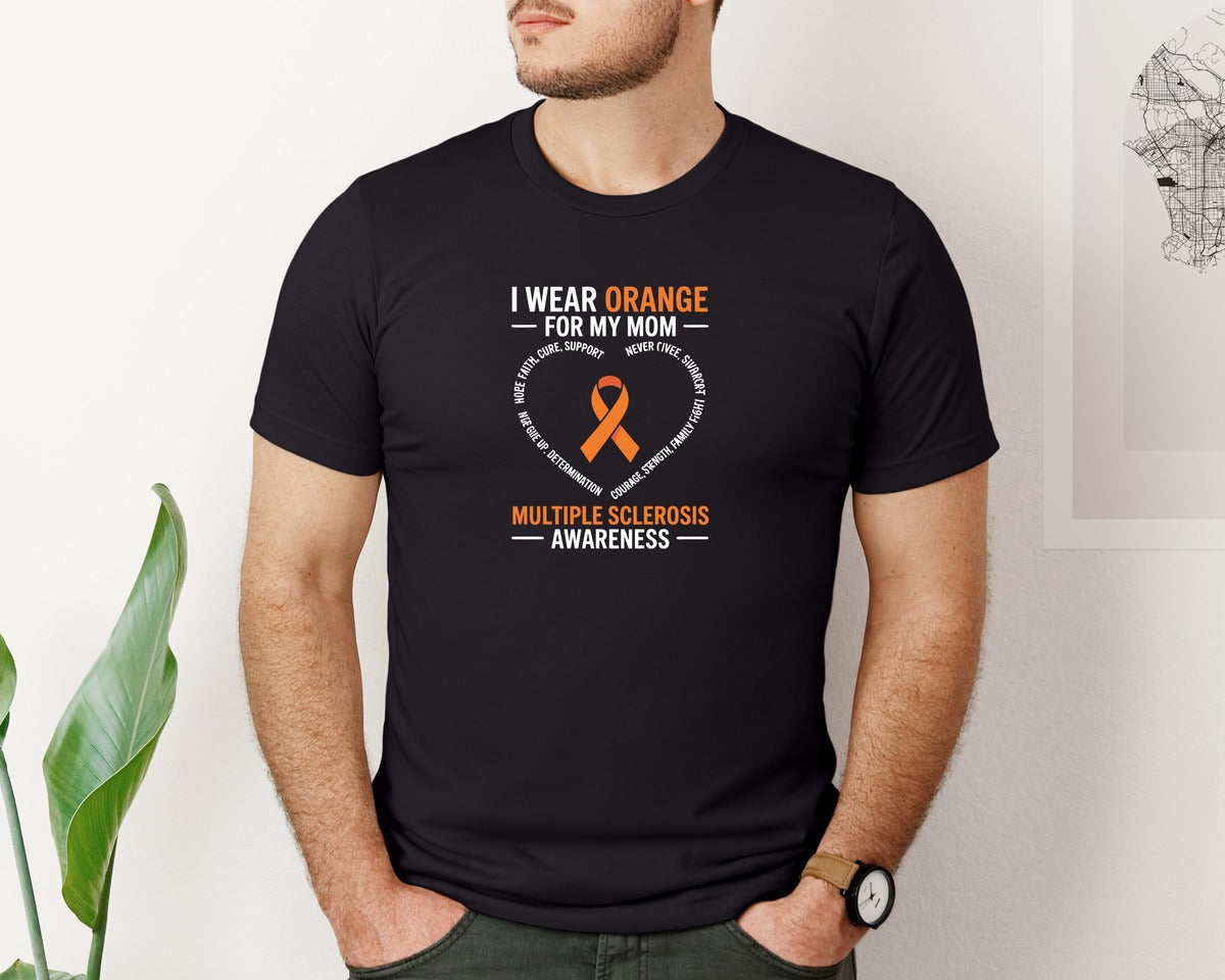 brand:Bella Canvas|color:Black|Multiple Sclerosis Awareness Ribbon 2 Graphic T-Shirt
