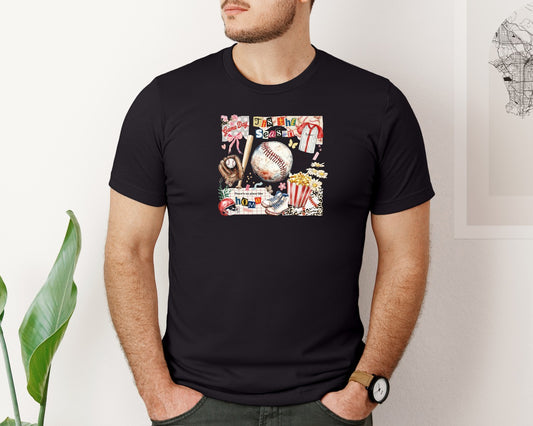 Retro Baseball Game Day Patchwork Graphic T-Shirt