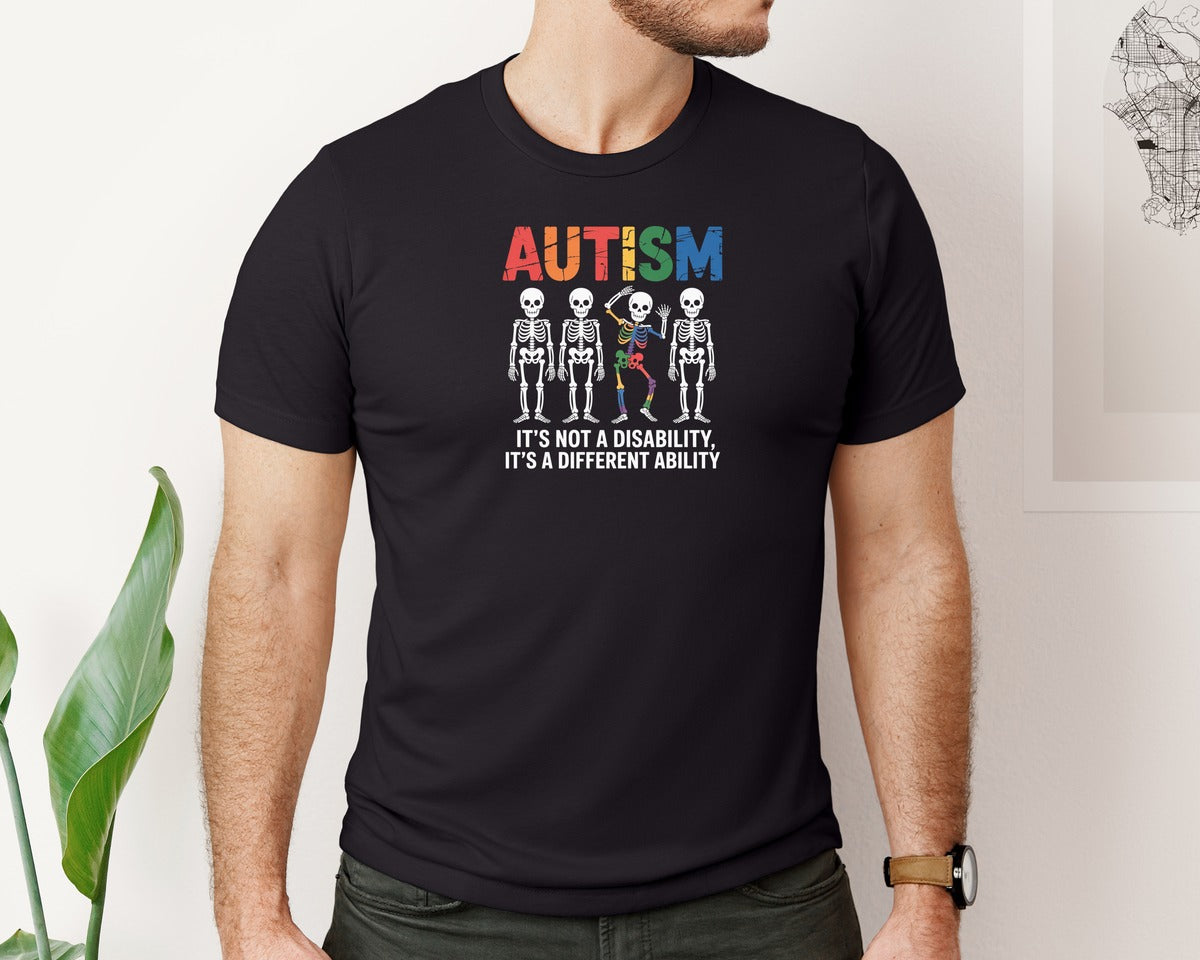 brand:Bella Canvas|color:Black|Autism Different Ability Graphic T-Shirt