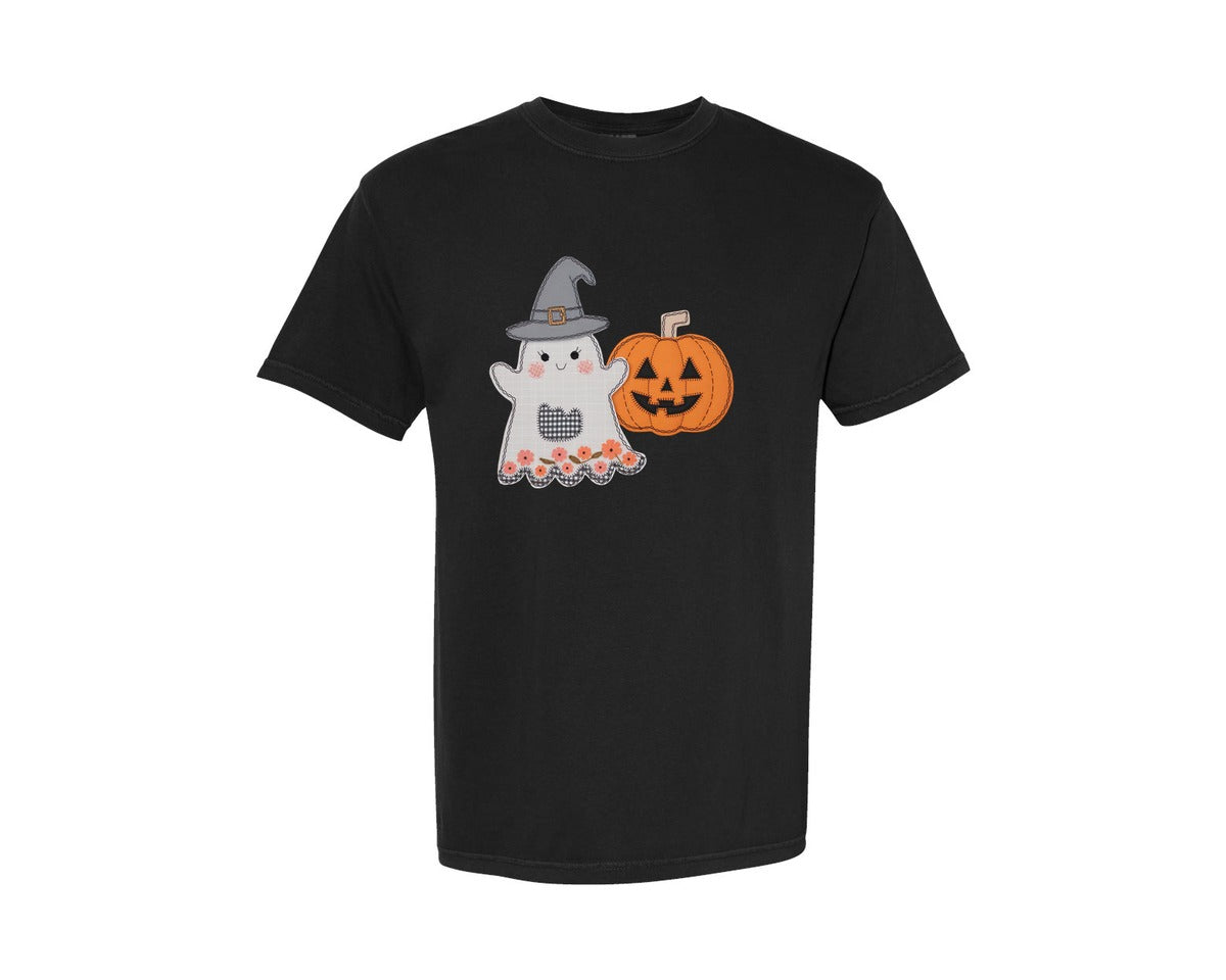 brand:Comfort Colors|color:Black|Halloween Ghost Pumpkin Spooky Graphic T-Shirt