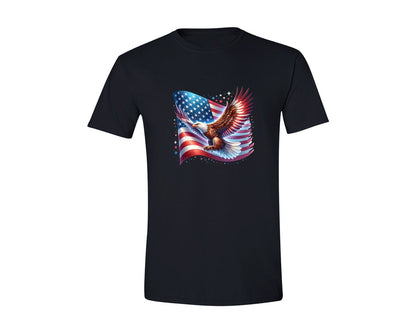 brand:Generic|color:Black|Eagle American Flag Patriotic Graphic T-Shirt