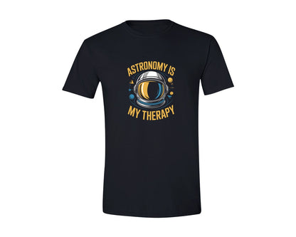 brand:Generic|color:Black|Astronomy Is My Therapy Space Design Graphic T-Shirt