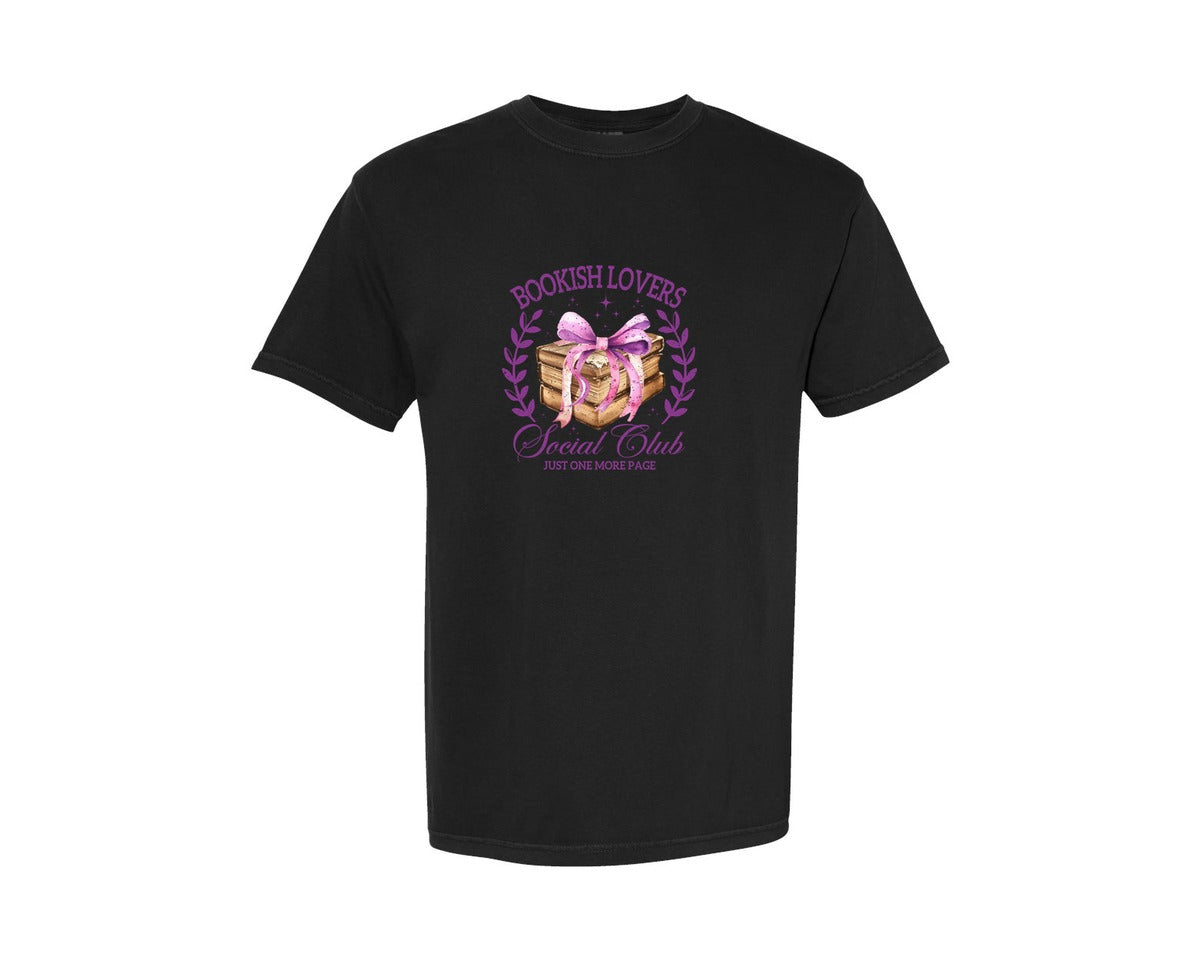 brand:Comfort Colors|color:Black|Coquette Book Lovers Social Club Graphic T-Shirt