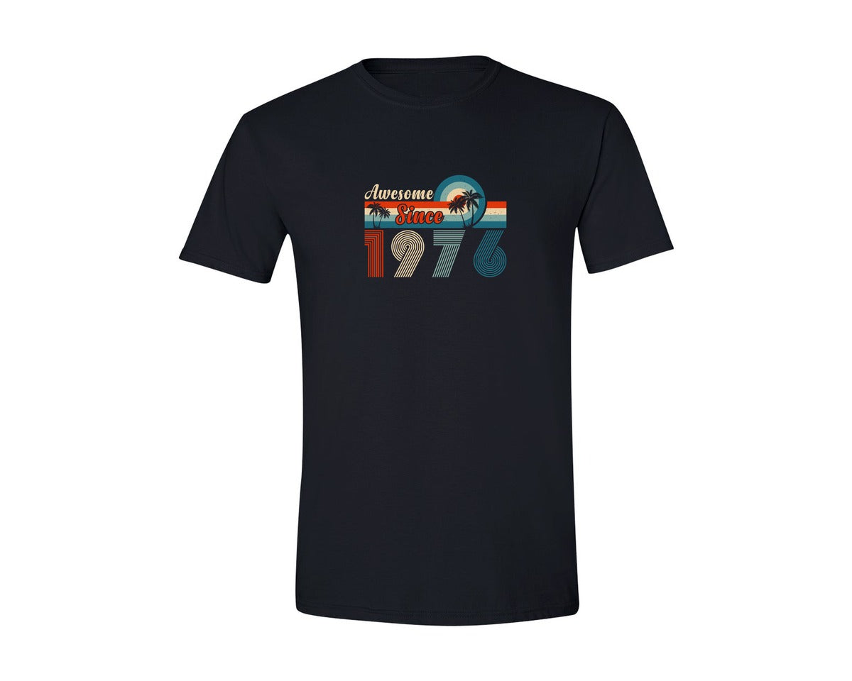 brand:Generic|color:Black|Awesome Since Vintage 1976 T Shirt 2 Graphic T-Shirt