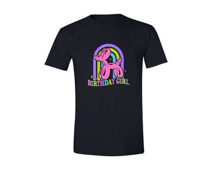 brand:Generic|color:Black|Birthday Girl Balloon Dog Shirt Graphic T-Shirt