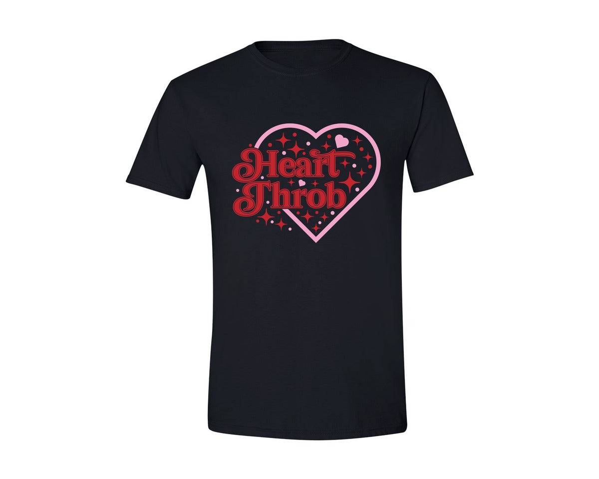 brand:Generic|color:Black|Heart Throb Valentines Day T Shirt Graphic T-Shirt
