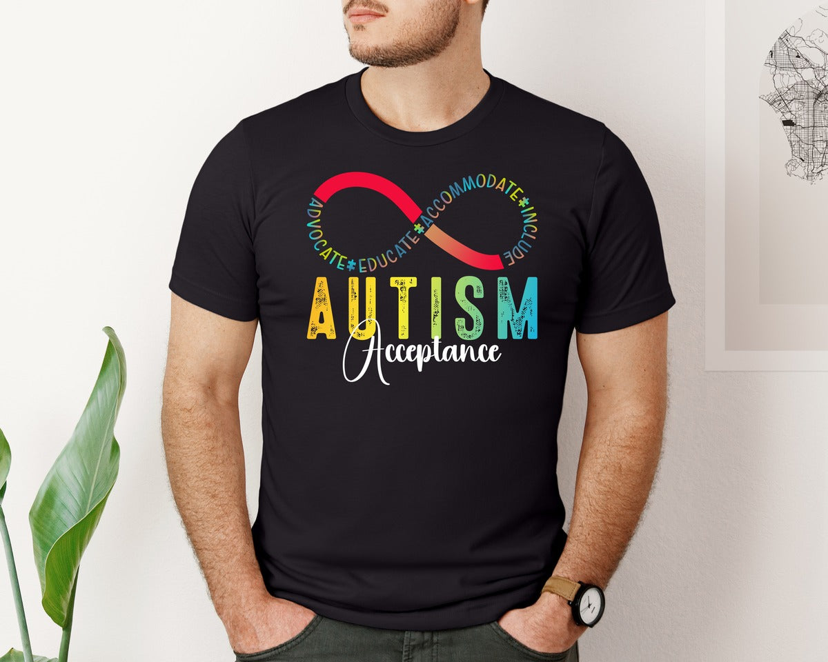 brand:Bella Canvas|color:Black|Autism Awareness Autism Acceptance Graphic T-Shirt