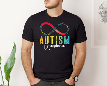 brand:Bella Canvas|color:Black|Autism Awareness Autism Acceptance Graphic T-Shirt