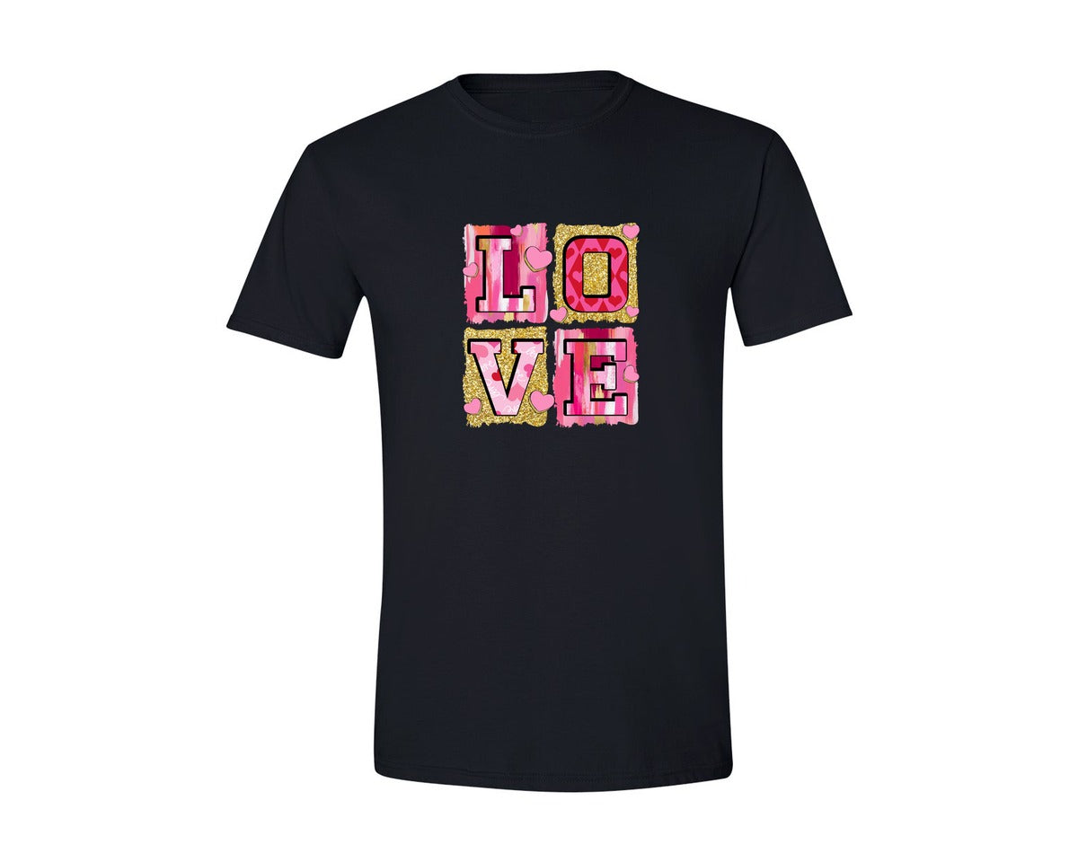 brand:Generic|color:Black|Pink Valentines Day Love Coquette Graphic T-Shirt