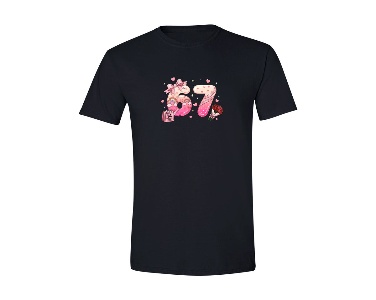 brand:Generic|color:Black|67 Valentine Graphic T-Shirt