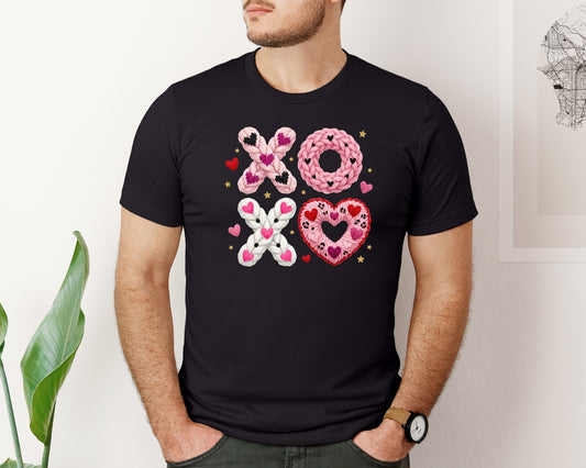 Xoxo Latch Hook Yarn Crochet Valentines Graphic T-Shirt
