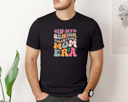brand:Bella Canvas|color:Black|In My Senior Volleyball Mom Era Graphic T-Shirt