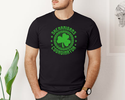 brand:Bella Canvas|color:Black|Irish Shamrock Shenanigans Coordinator Graphic T-Shirt