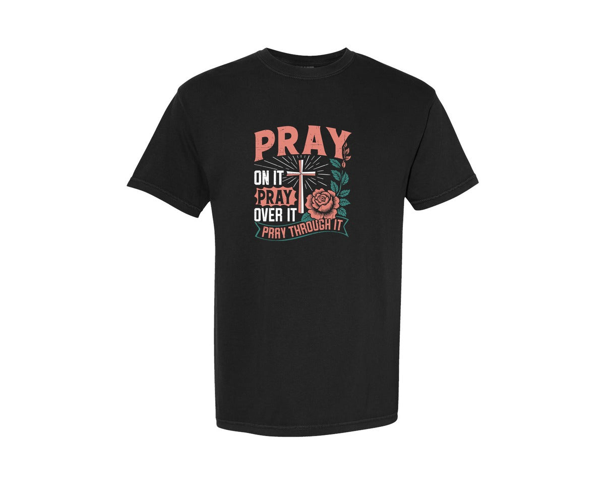 brand:Comfort Colors|color:Black|Pray On It Pray Over It T Shirt Graphic T-Shirt
